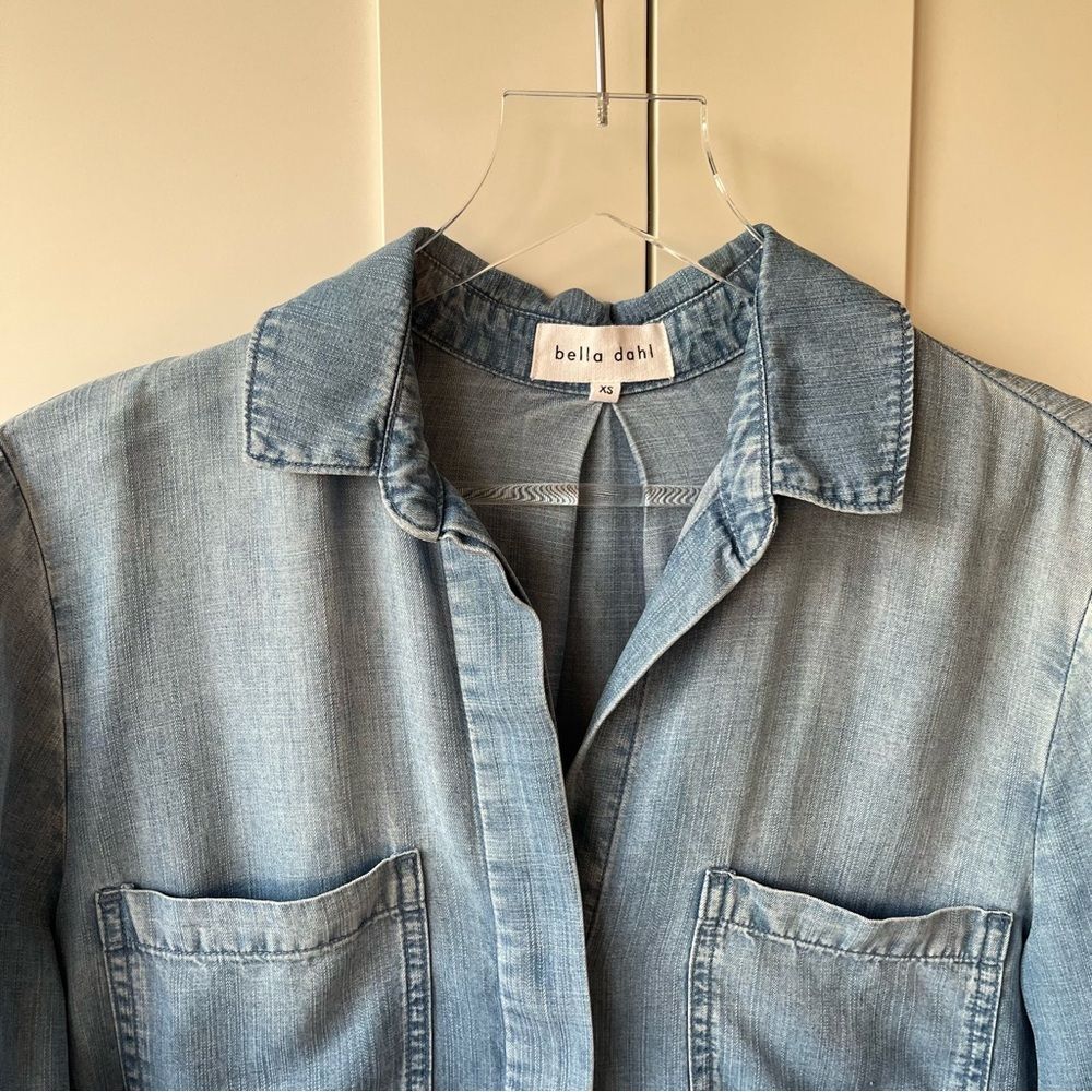 Bella Dahl Split Back Button Down - Blue Ombre Wa… - image 7